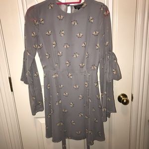 Topshop grey butterfly dress